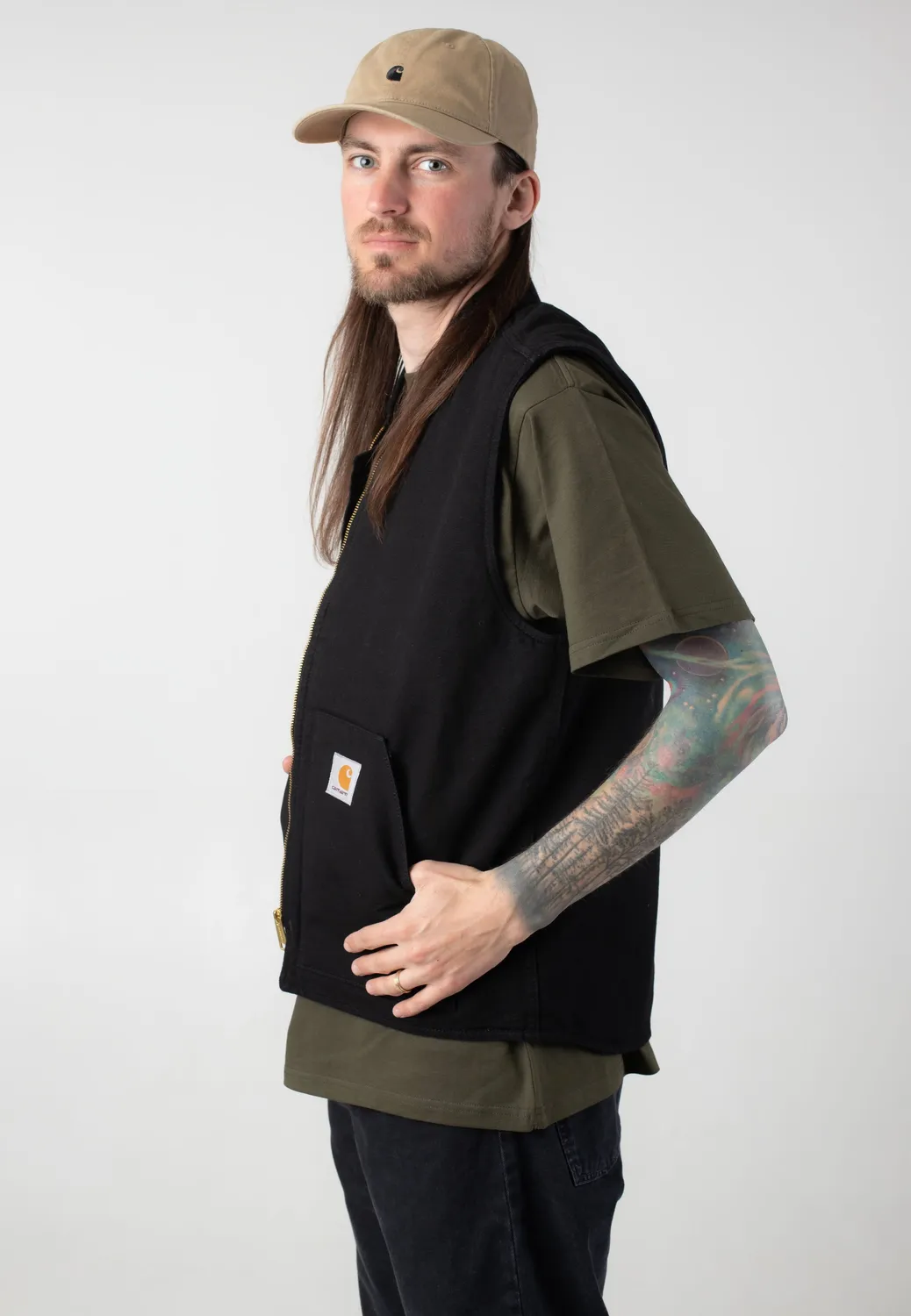 Impericon Classic Black Rinsed Weste Schwarz Vegan