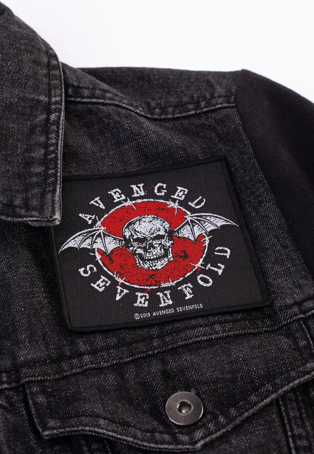 Impericon Distressed Skull Aufnäher Onesize schwarz