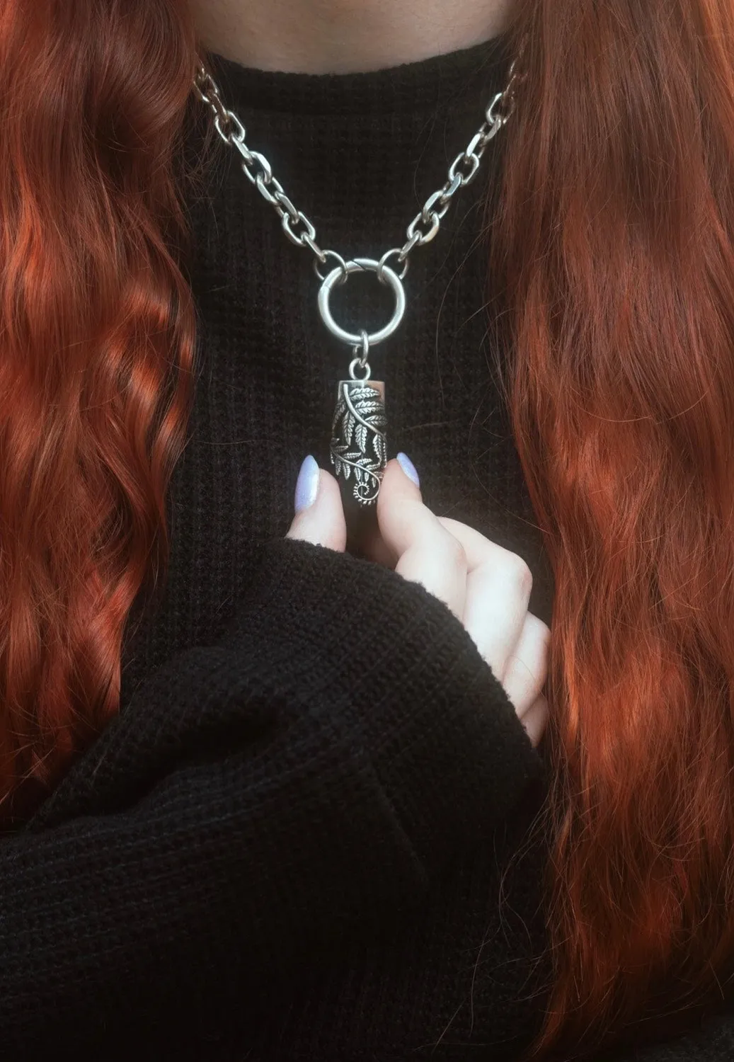 Impericon Crystal Fern O-Ring Choker silber Metall