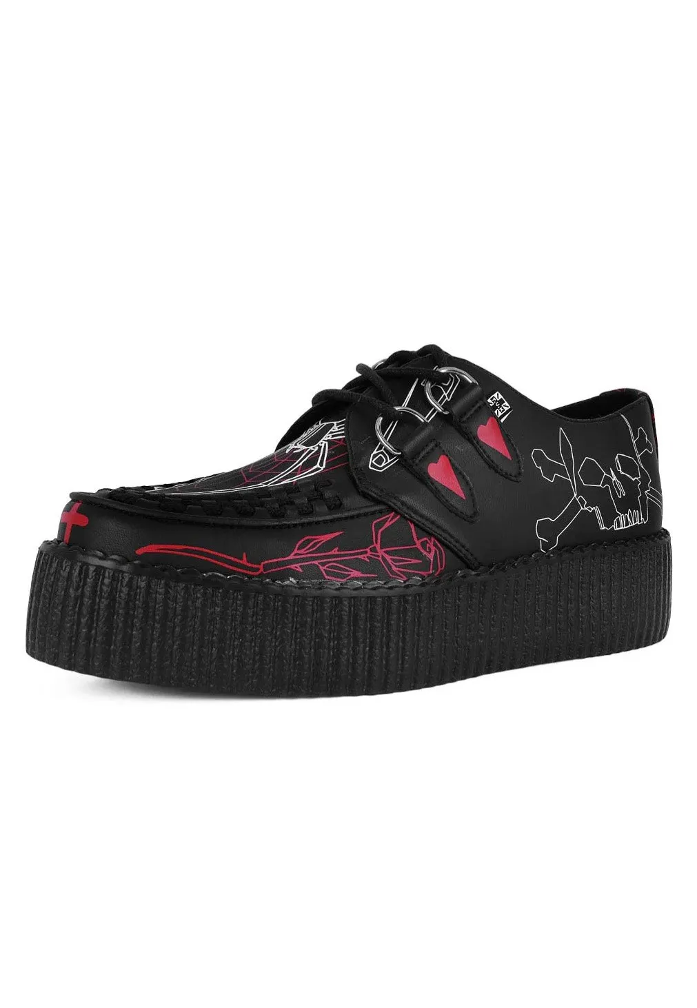 Impericon Viva High Sole Black Skull Print Schuhe schwarz EU 38