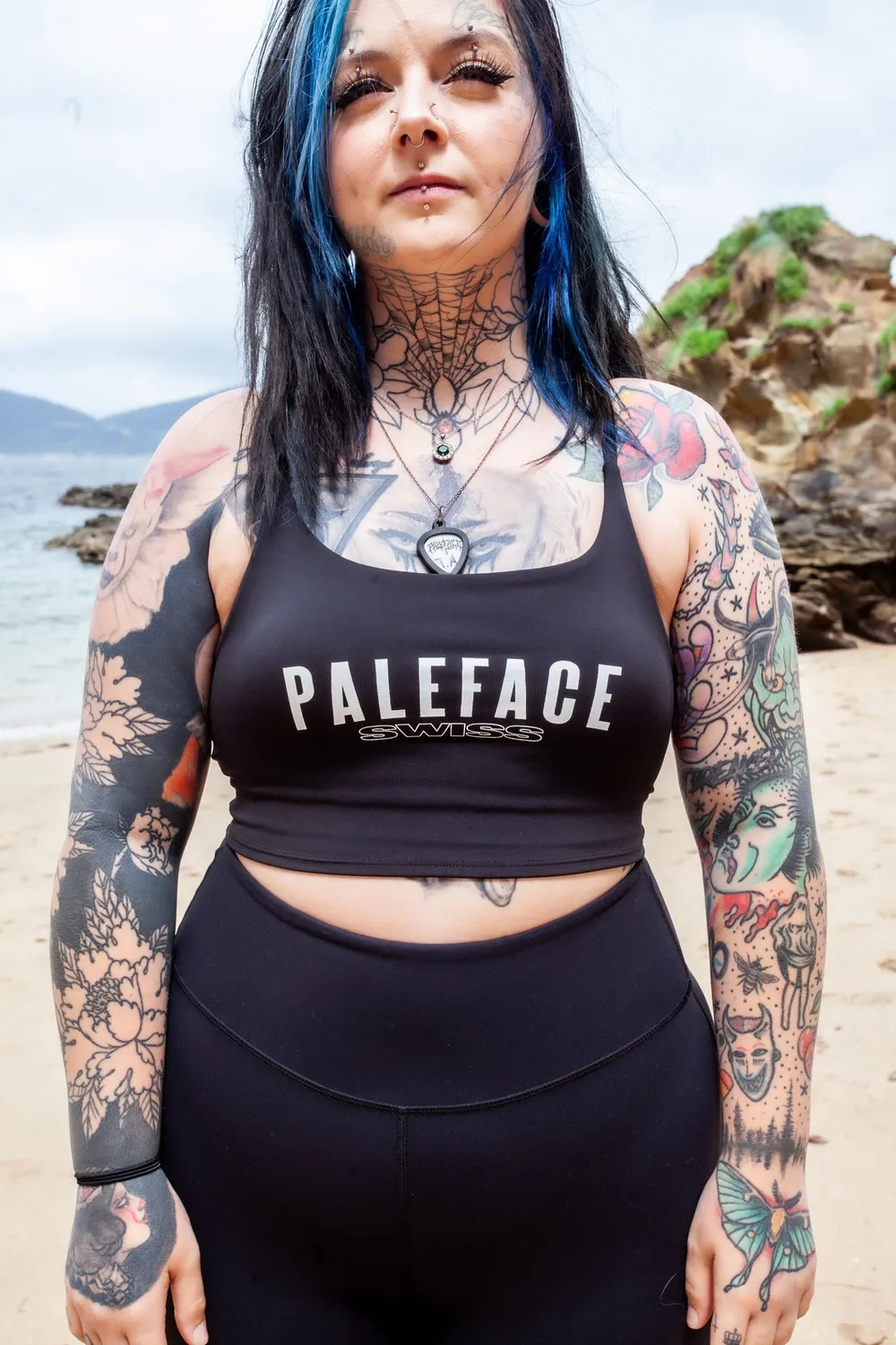 Paleface Swiss Sports Bra schwarz Damen Top