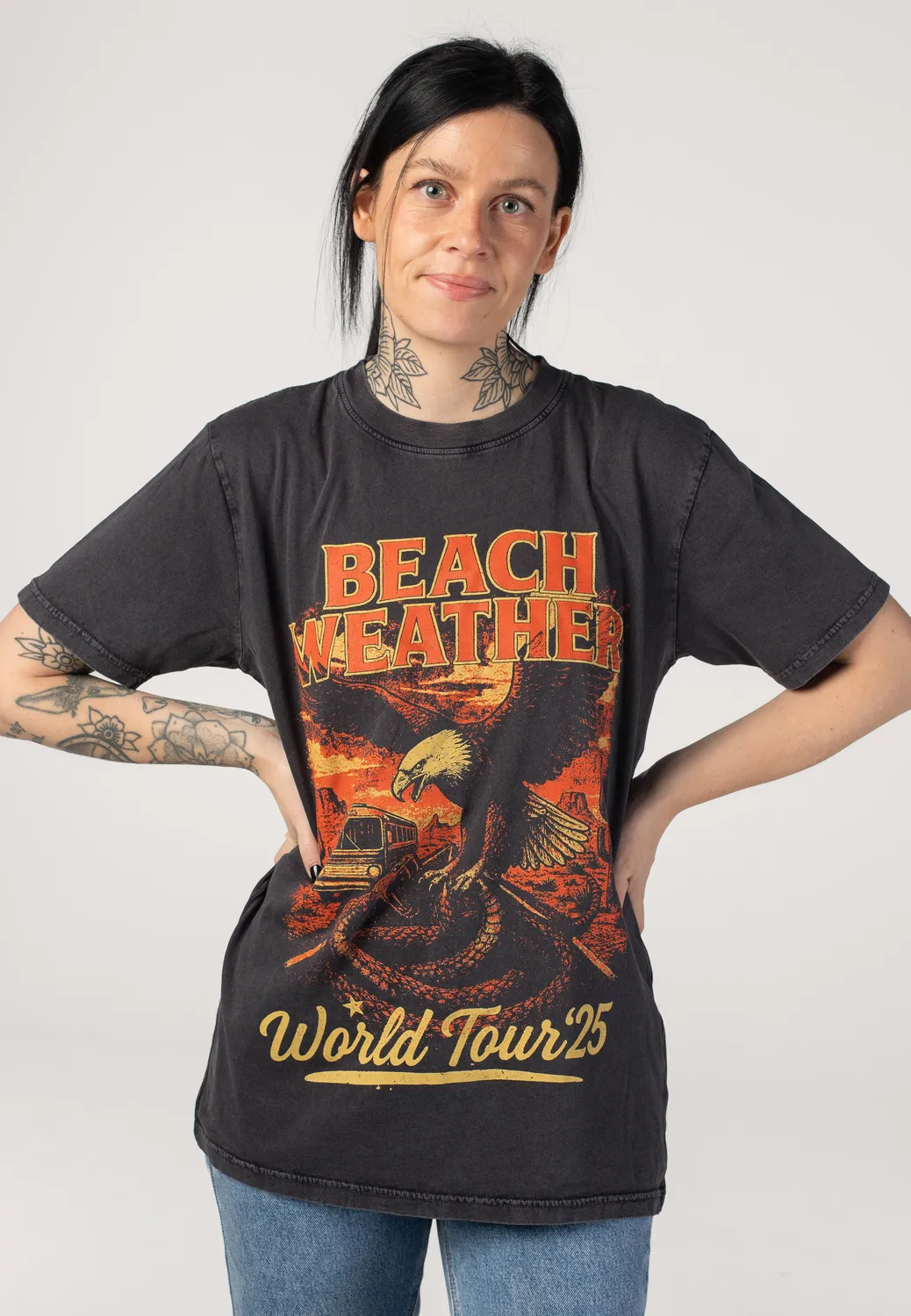 Impericon Tour 2025 Stone Washed Black T-Shirt schwarz