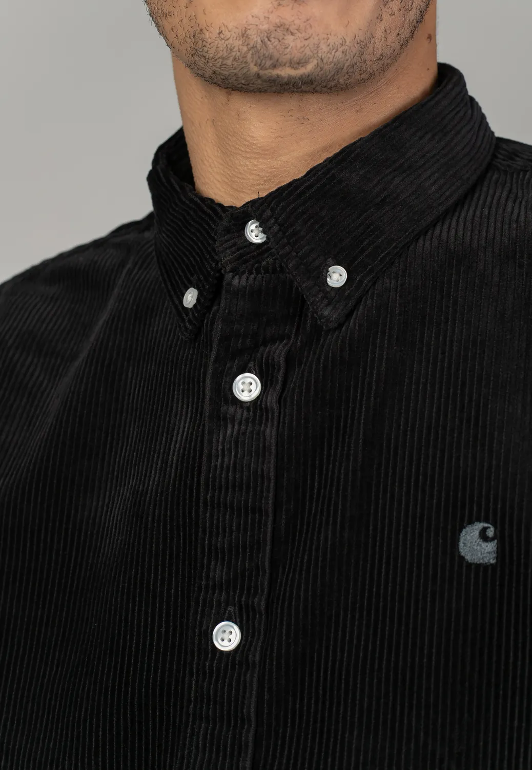 Impericon Madison Cord Soot Hemd schwarz Cord