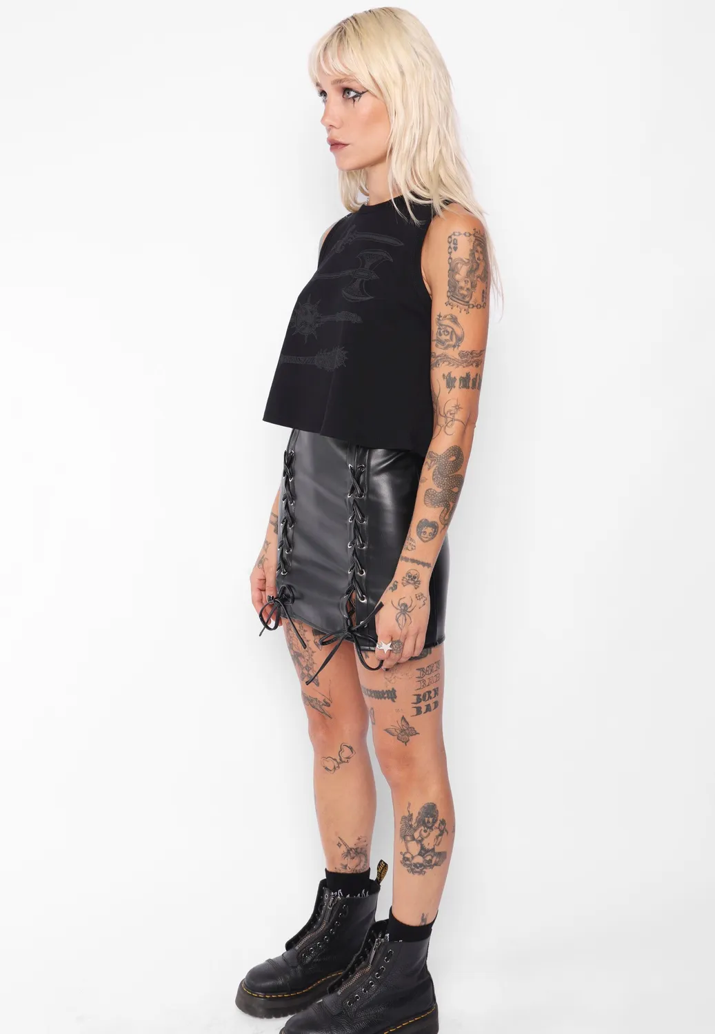 Impericon Affliction Cropped Black Tanktop schwarz