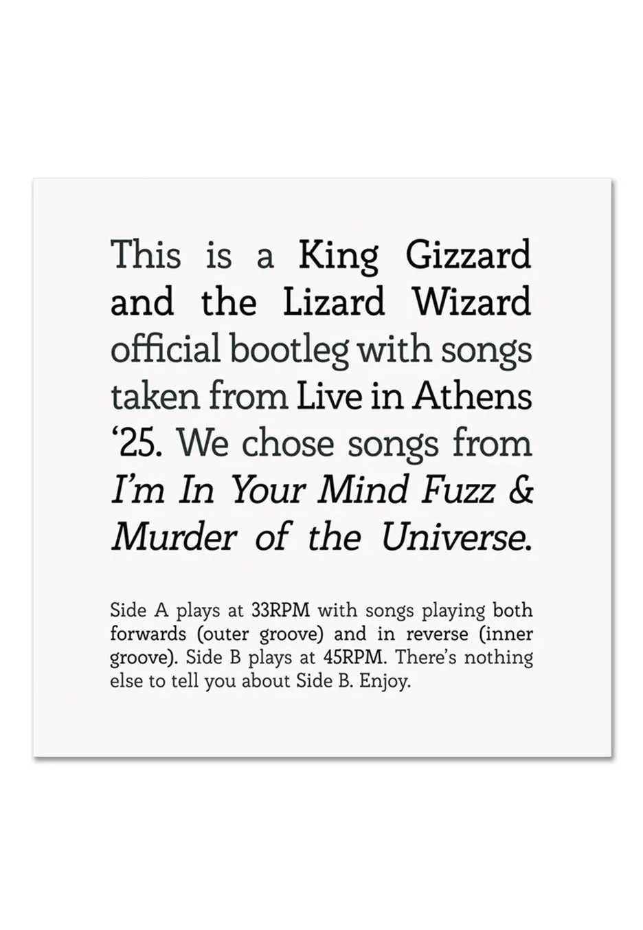 Impericon Songs from I'm In Your Mind Fuzz and Murder Of The Universe Vinyl