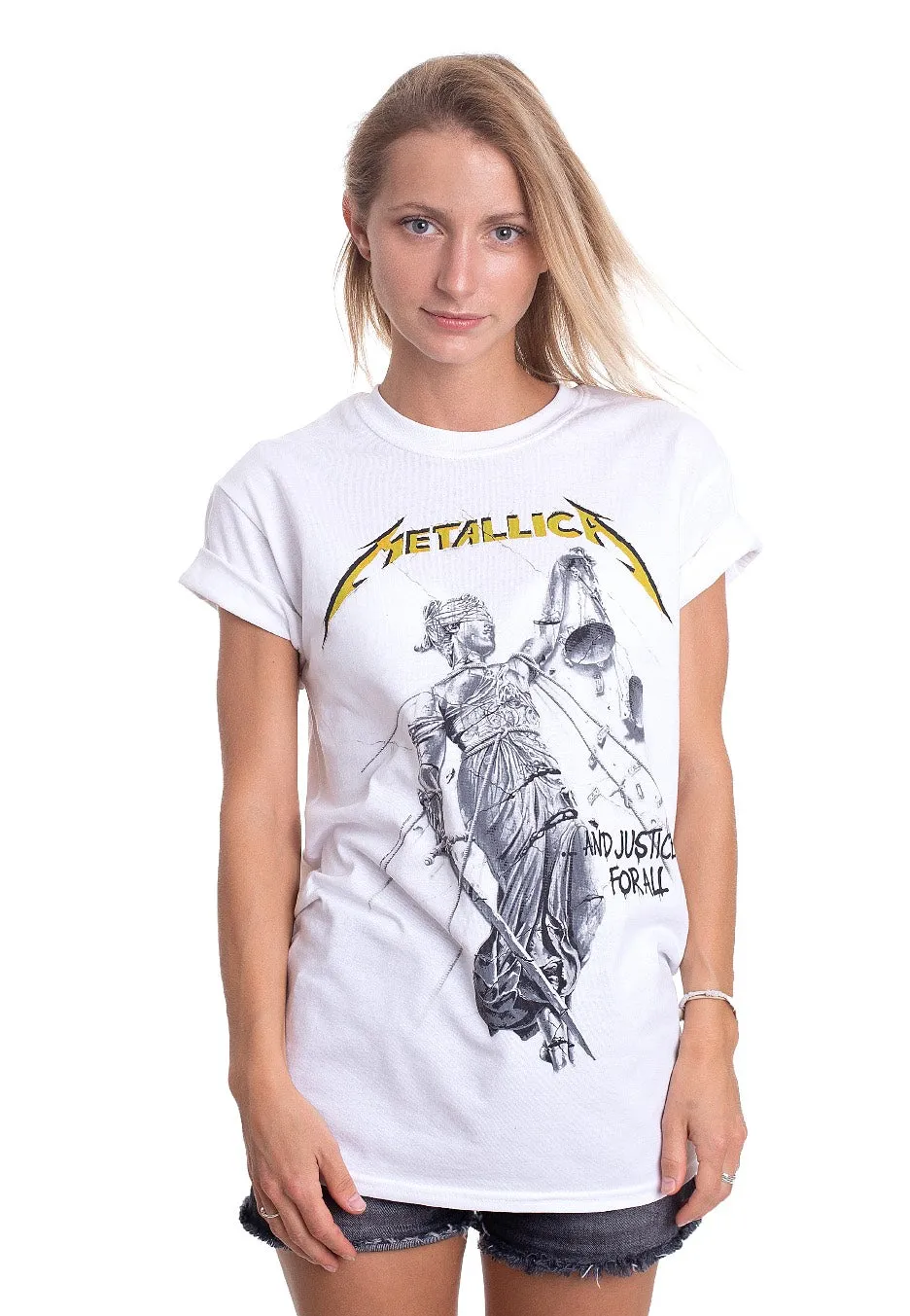 Impericon Justice White T-Shirt weiß Thrash Metal