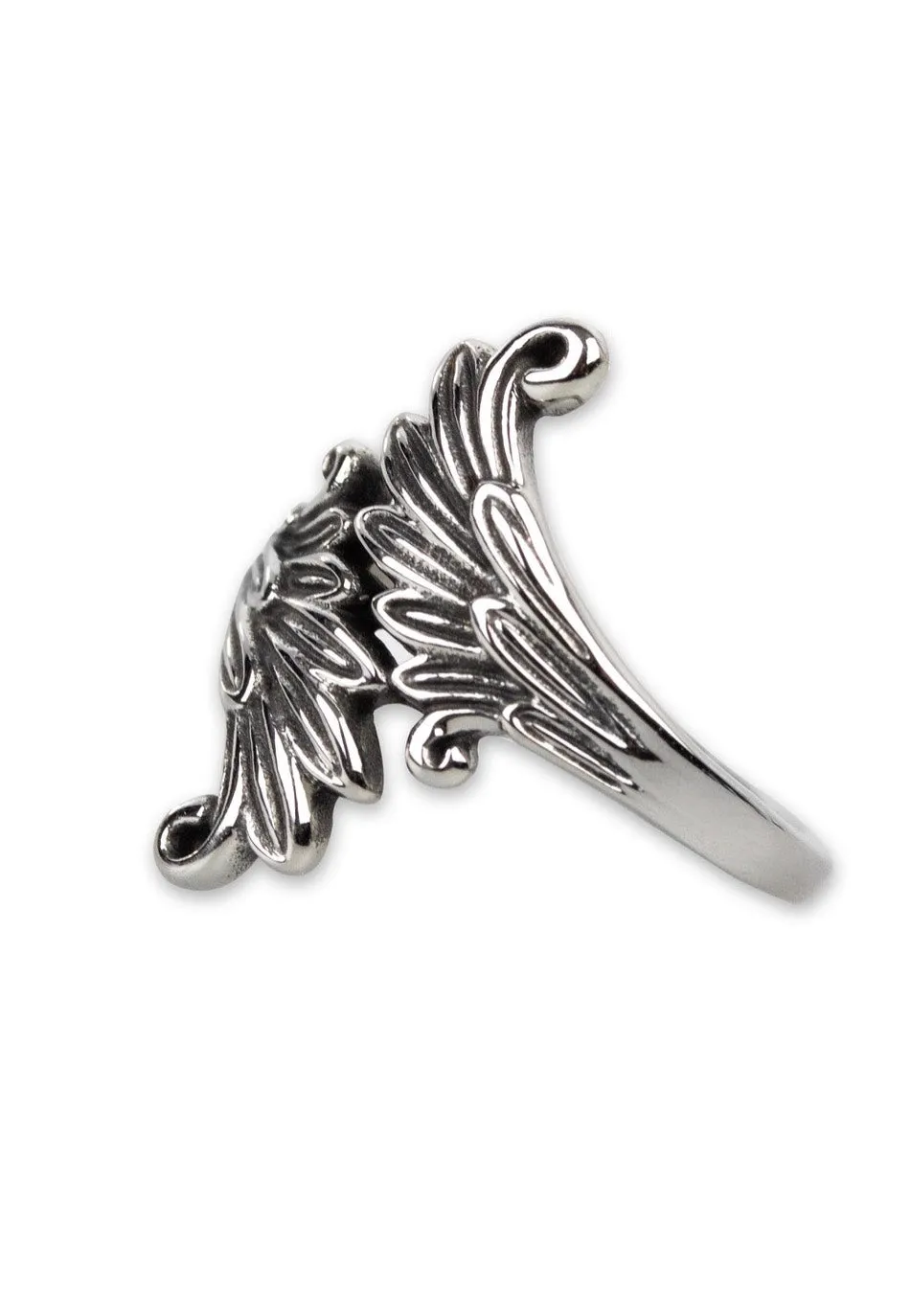 Impericon Mirrored Wings Ring Silber Metall