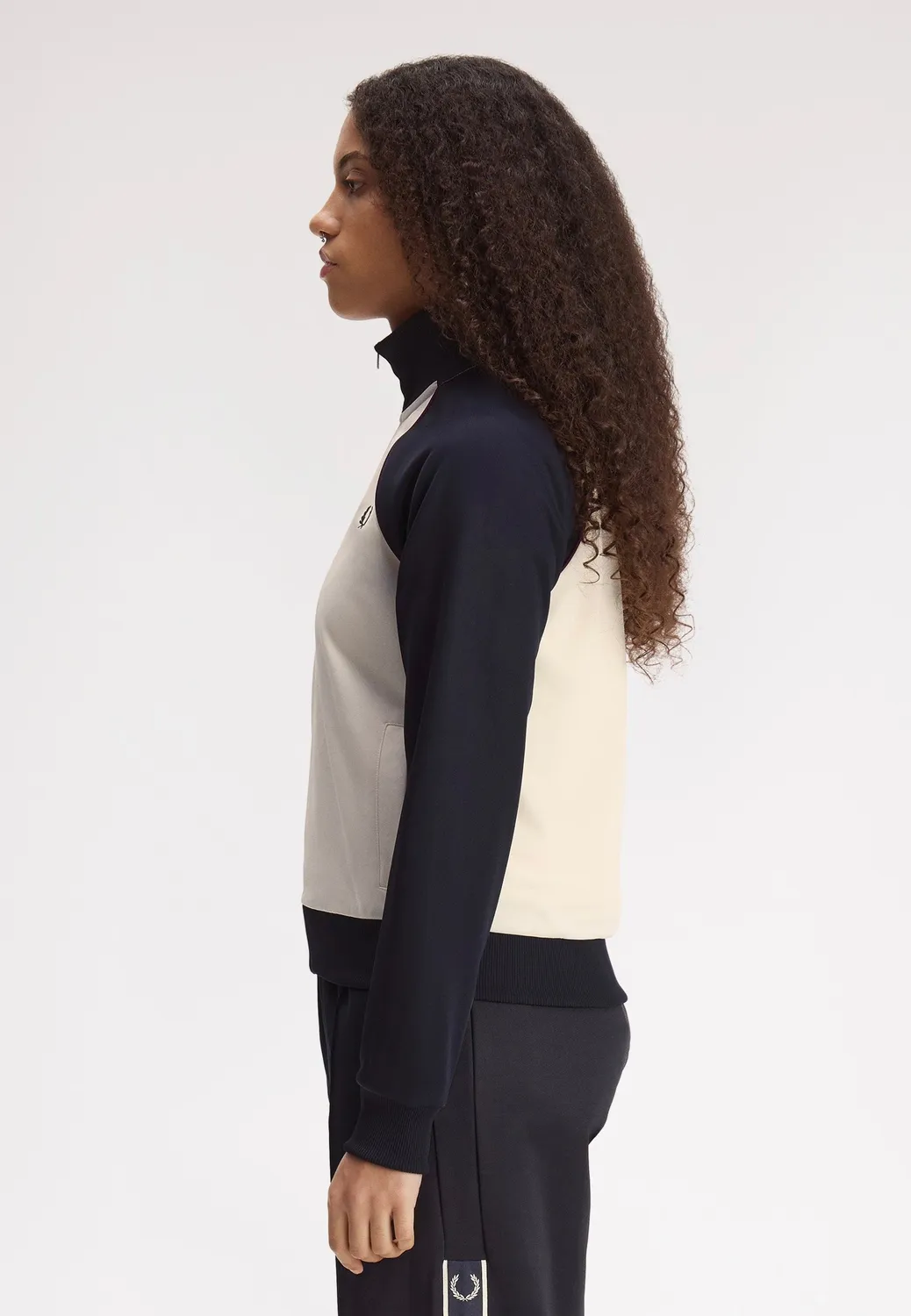 Impericon Colour Block Track Ecru Trainingsjacke beige