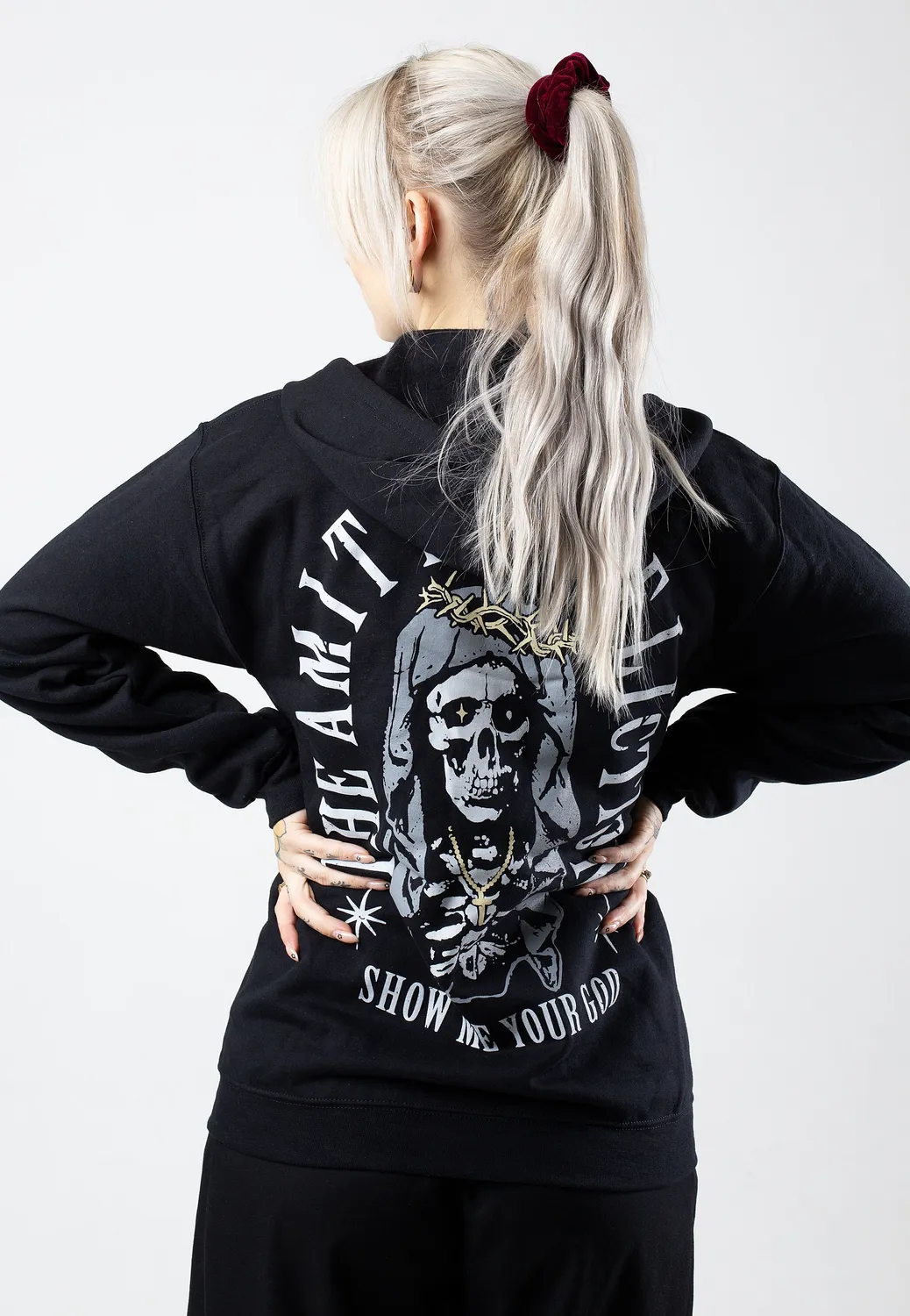 Skull Crown Zipper schwarz L Metalcore