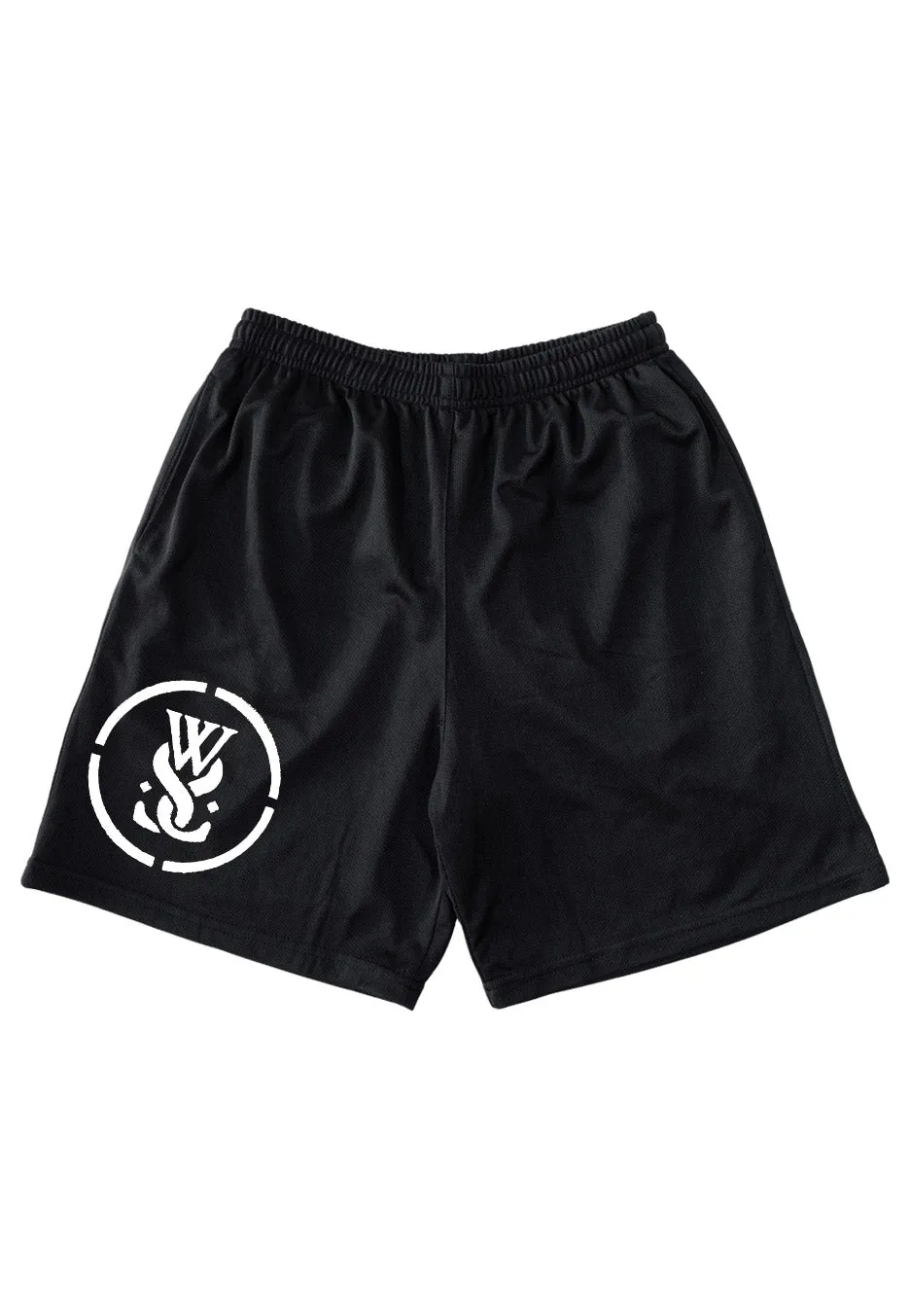 Impericon Stencil Circle Logo Shorts Schwarz Mesh