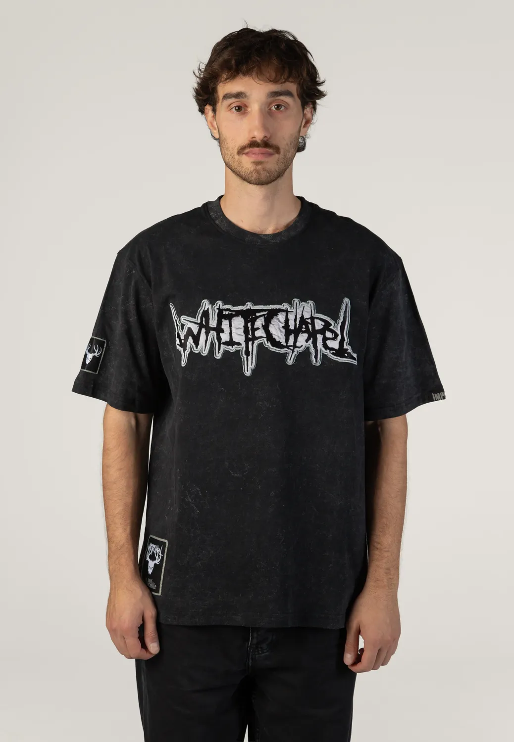 Impericon Logo Acid Wash Premium T-Shirt schwarz