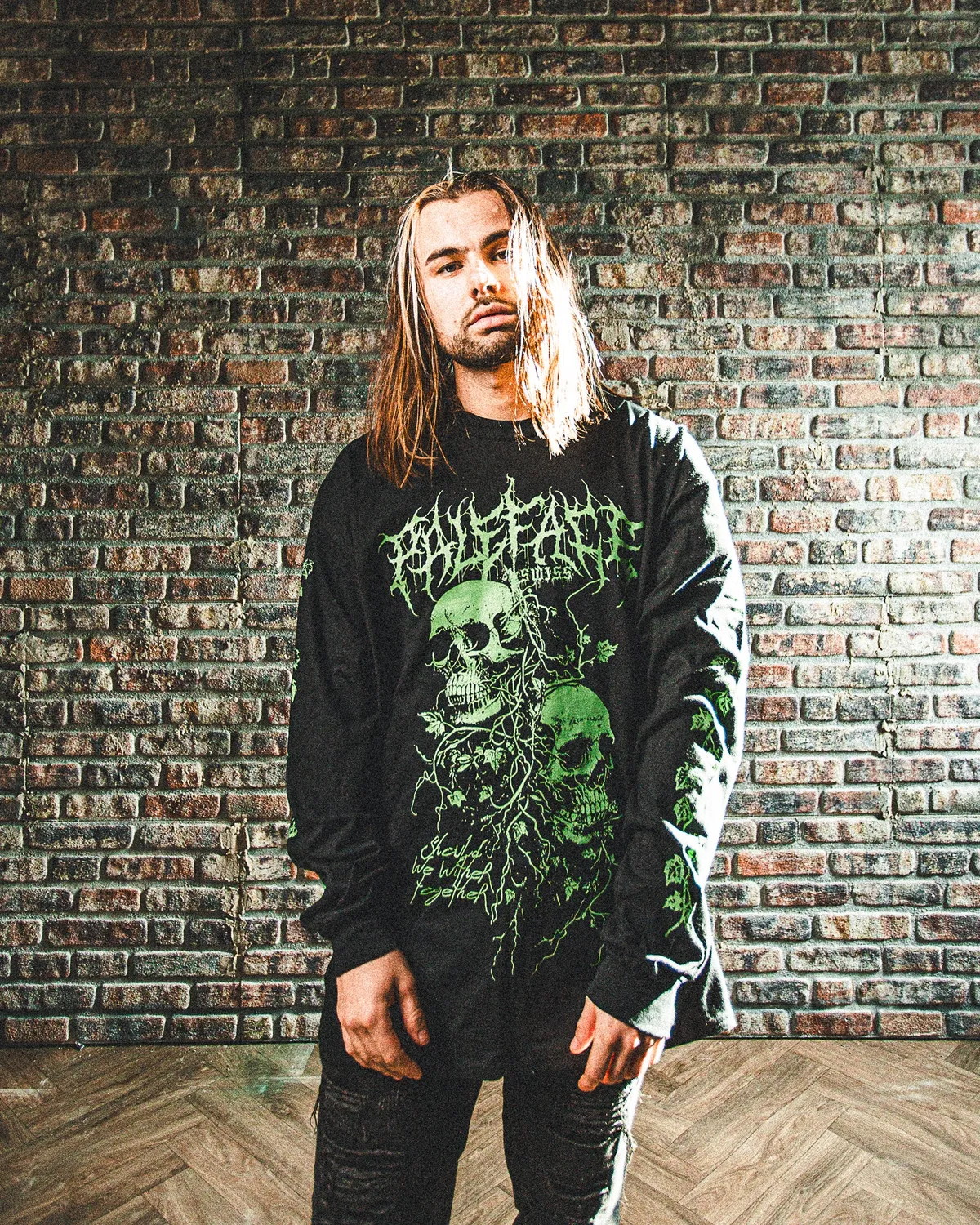 Paleface Swiss Ivy Green Skull Longsleeve grün