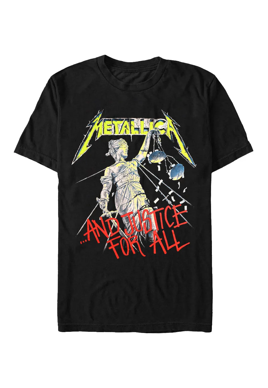 Metallica And Justice For All T-Shirt Schwarz Original