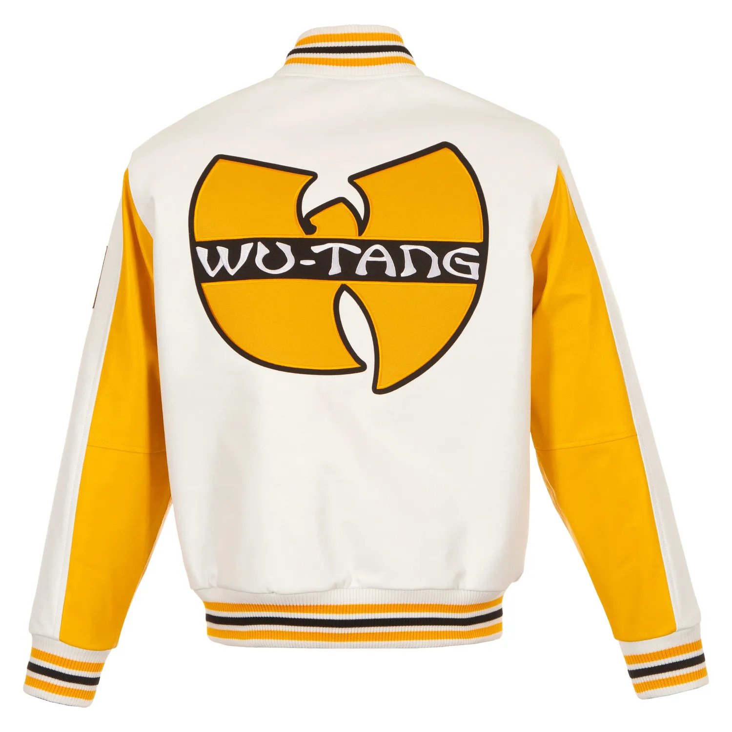 Wu-Tang Classic Logo Varsity White Yellow Jacke Leder