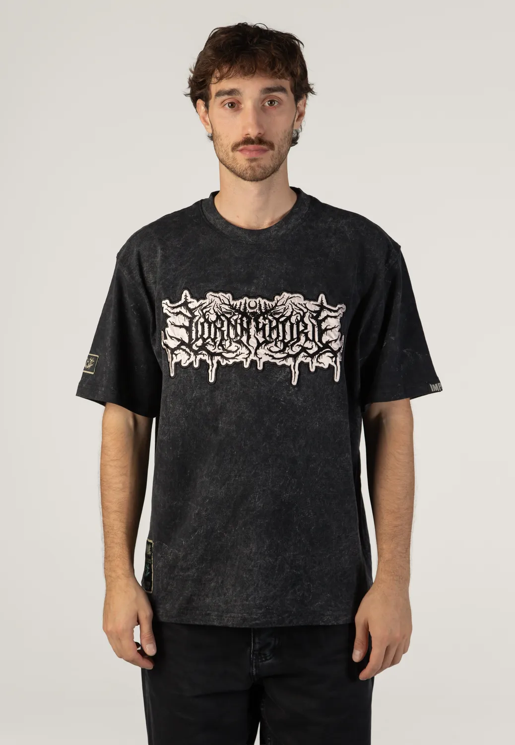Impericon Logo Acid Wash Premium T-Shirt schwarz