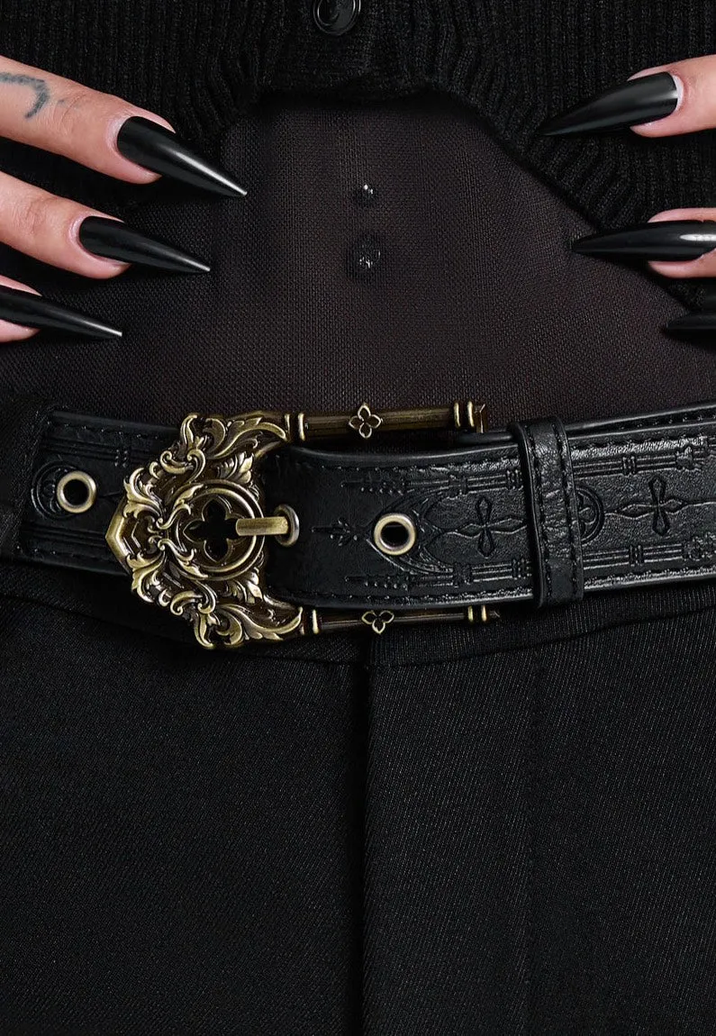 Impericon Cathedra Black Gürtel Kunstleder Schwarz