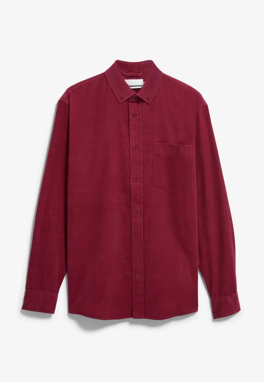 Impericon Corduroy Velvet Red Hemd bordeaux vegan