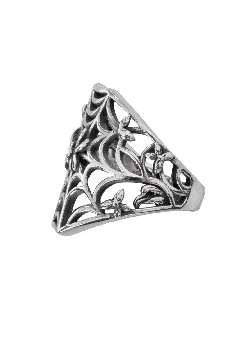Impericon Spinnennetz Ring silber Metall Größe 56-65
