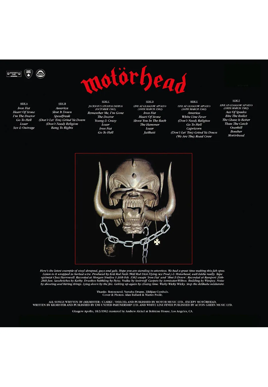 Motörhead Iron Fist 40th Anniversary 3x Vinyl