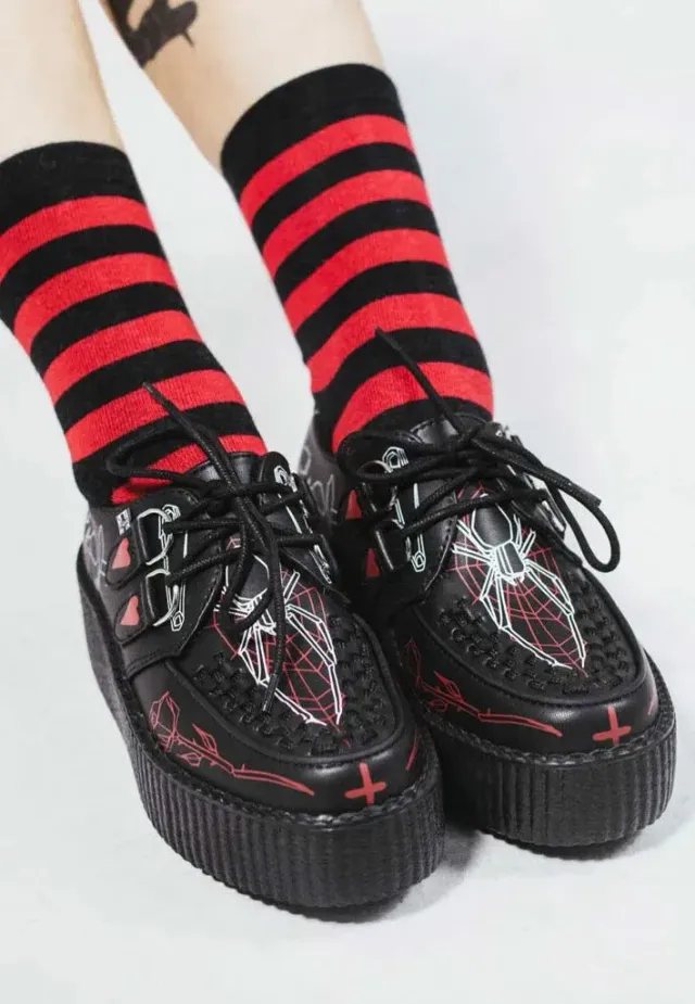 Impericon Viva High Sole Black Skull Print Schuhe schwarz EU 38