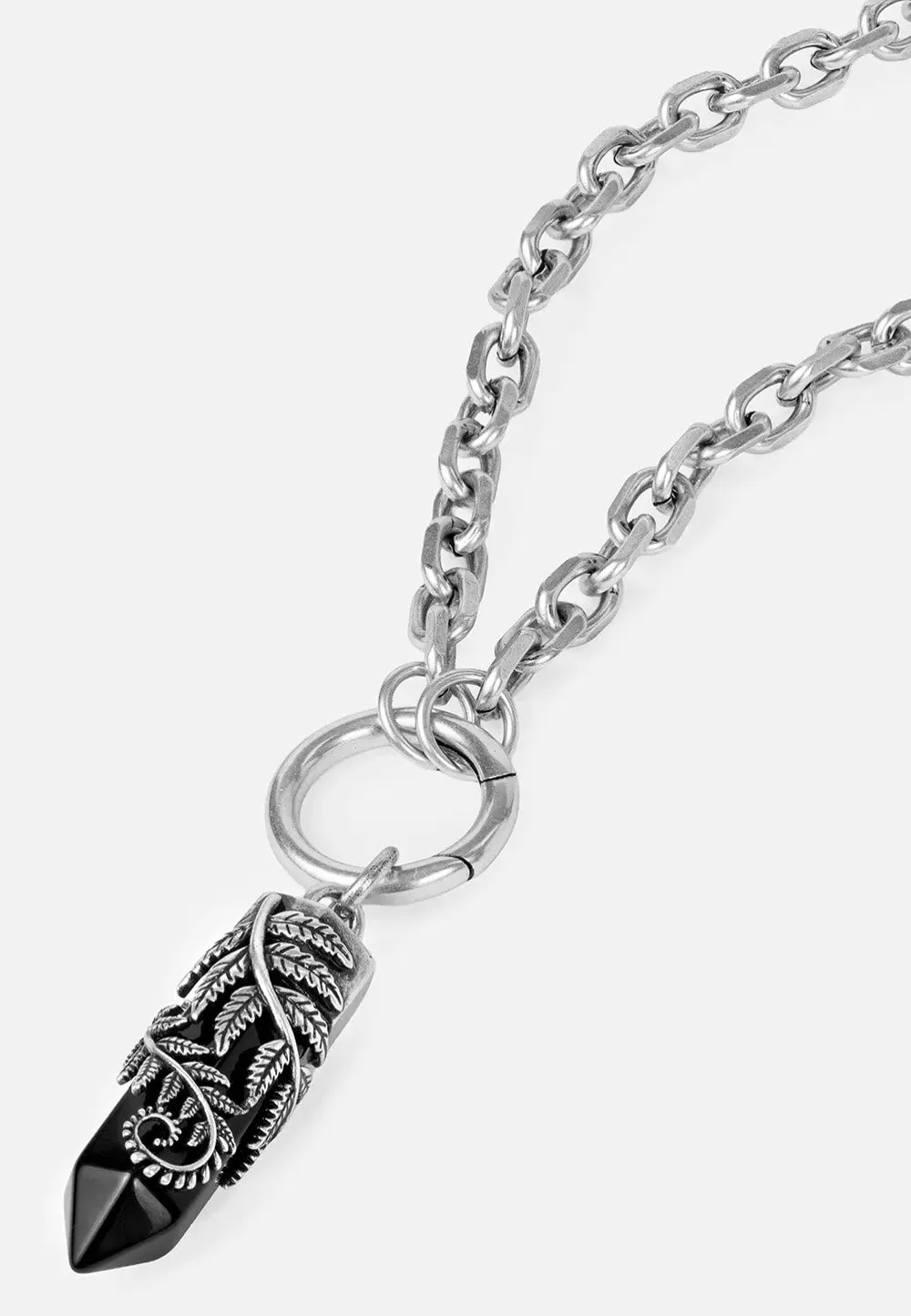 Impericon Crystal Fern O-Ring Choker silber Metall