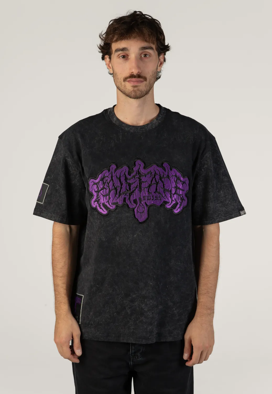 Impericon Logo Acid Wash Premium T-Shirt schwarz