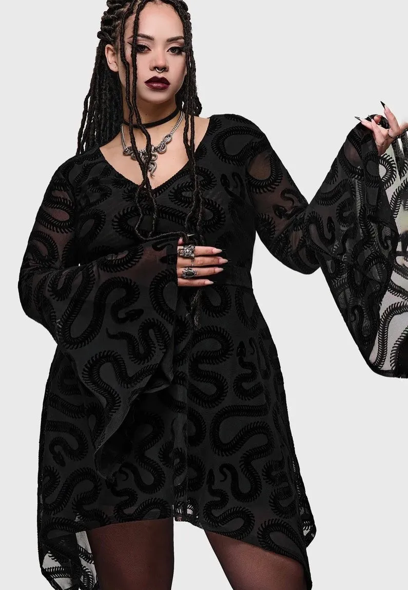 Impericon Serpentes Mini Black Kleid Mesh schwarz