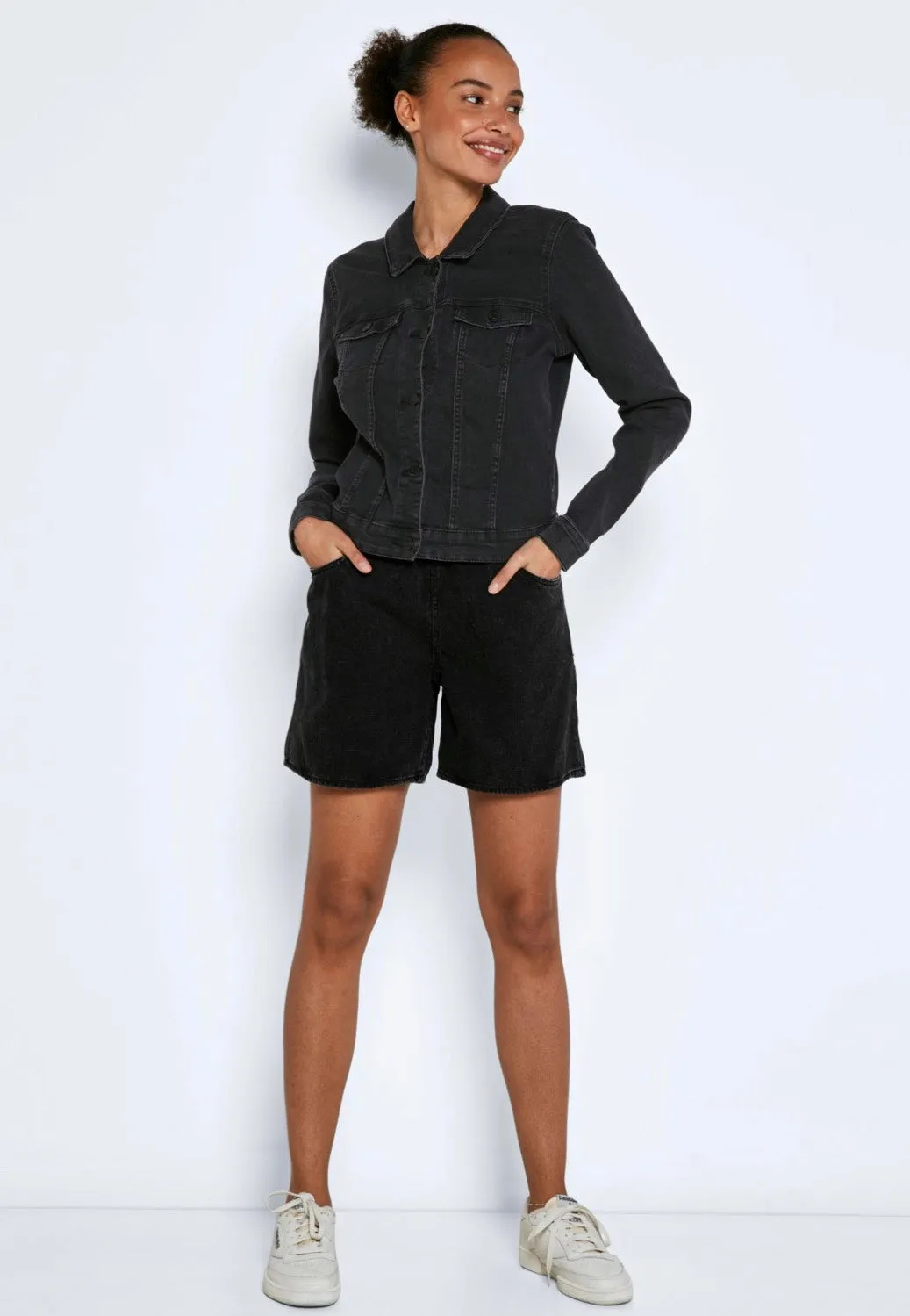 Impericon Debra Black Jeansjacke Damen schwarz kurz