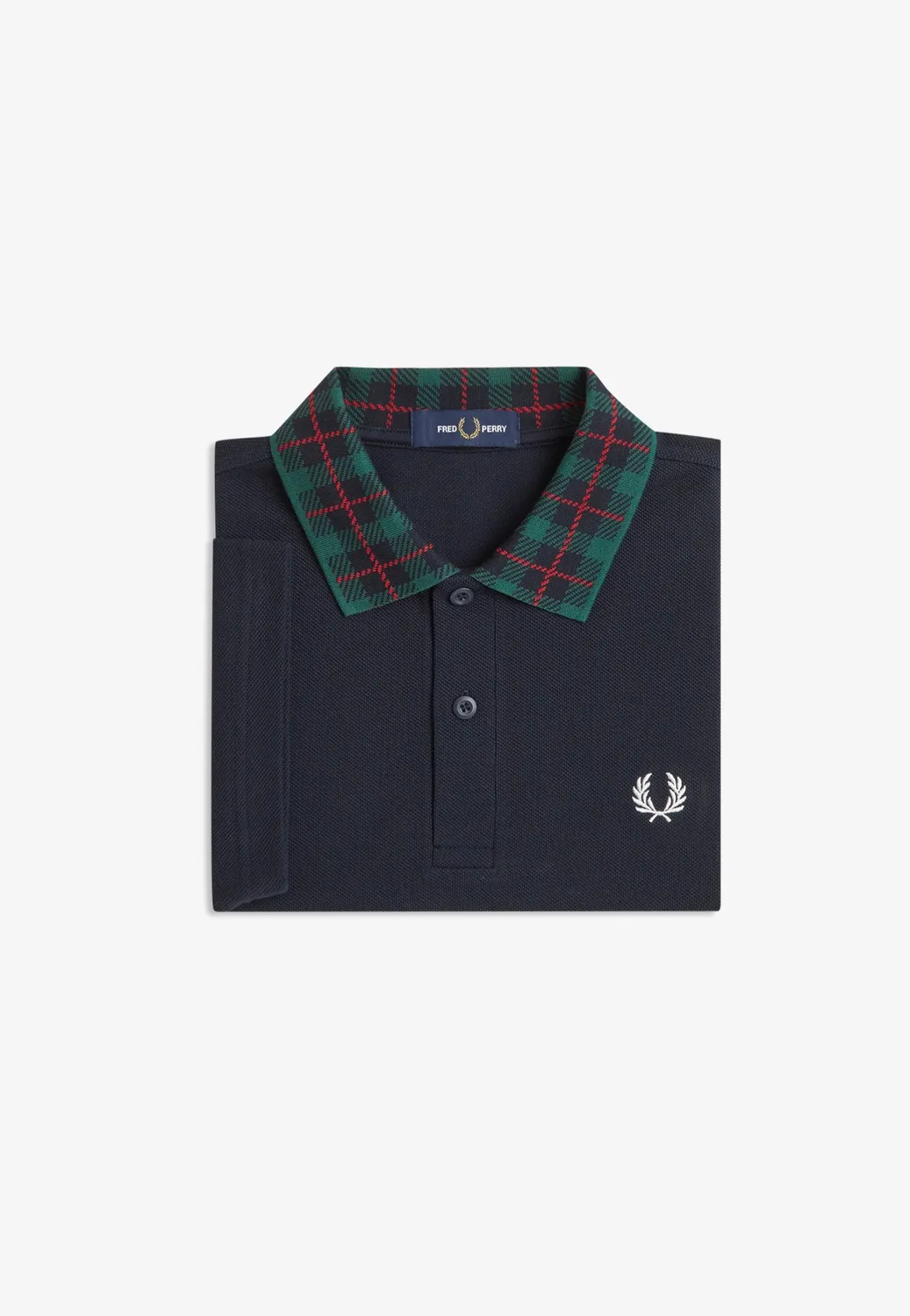 Impericon Tartan Collar Navy Polo Navy Baumwolle