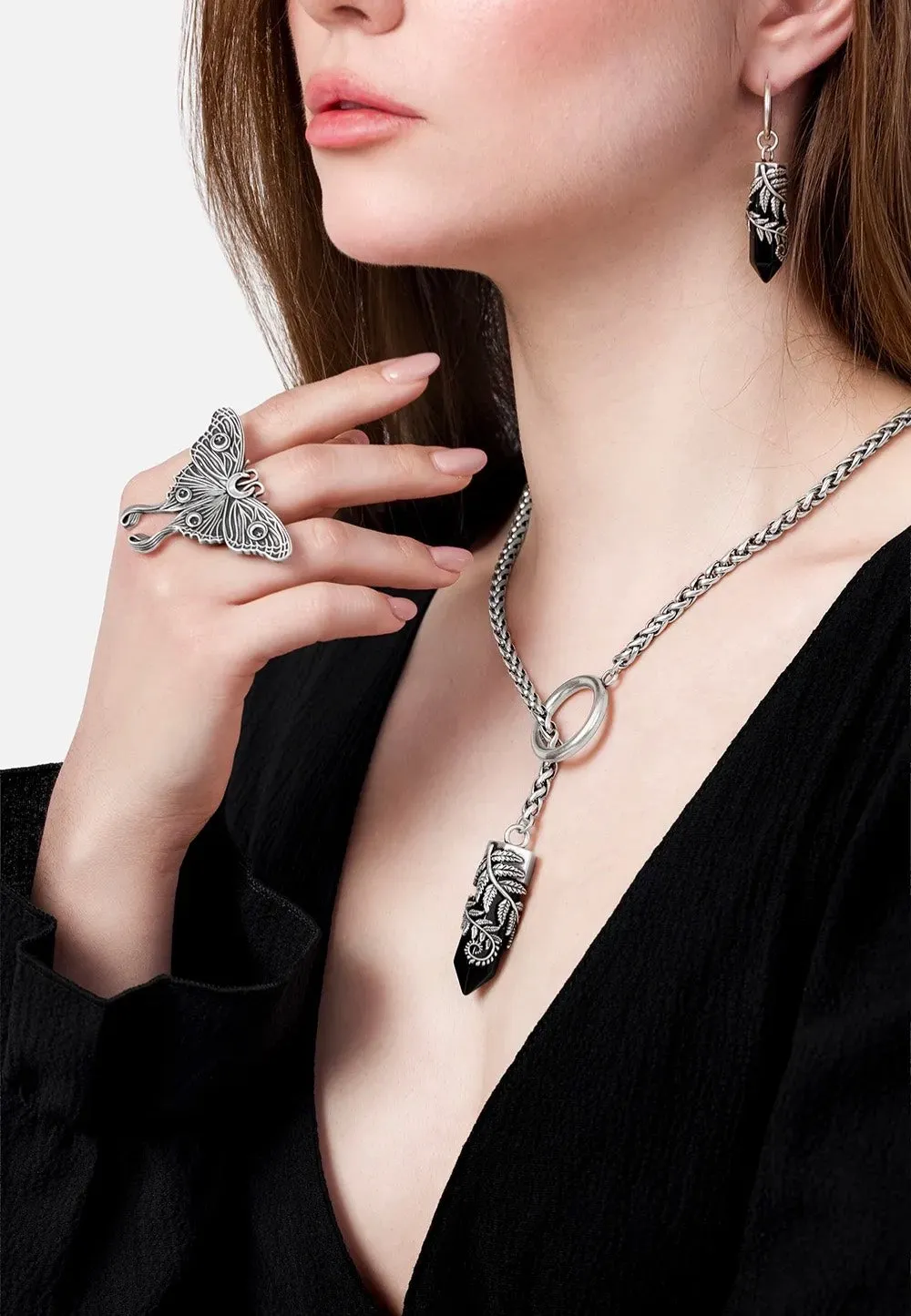 Impericon Crystal Fern O-Ring Silver Kette Onesize silber