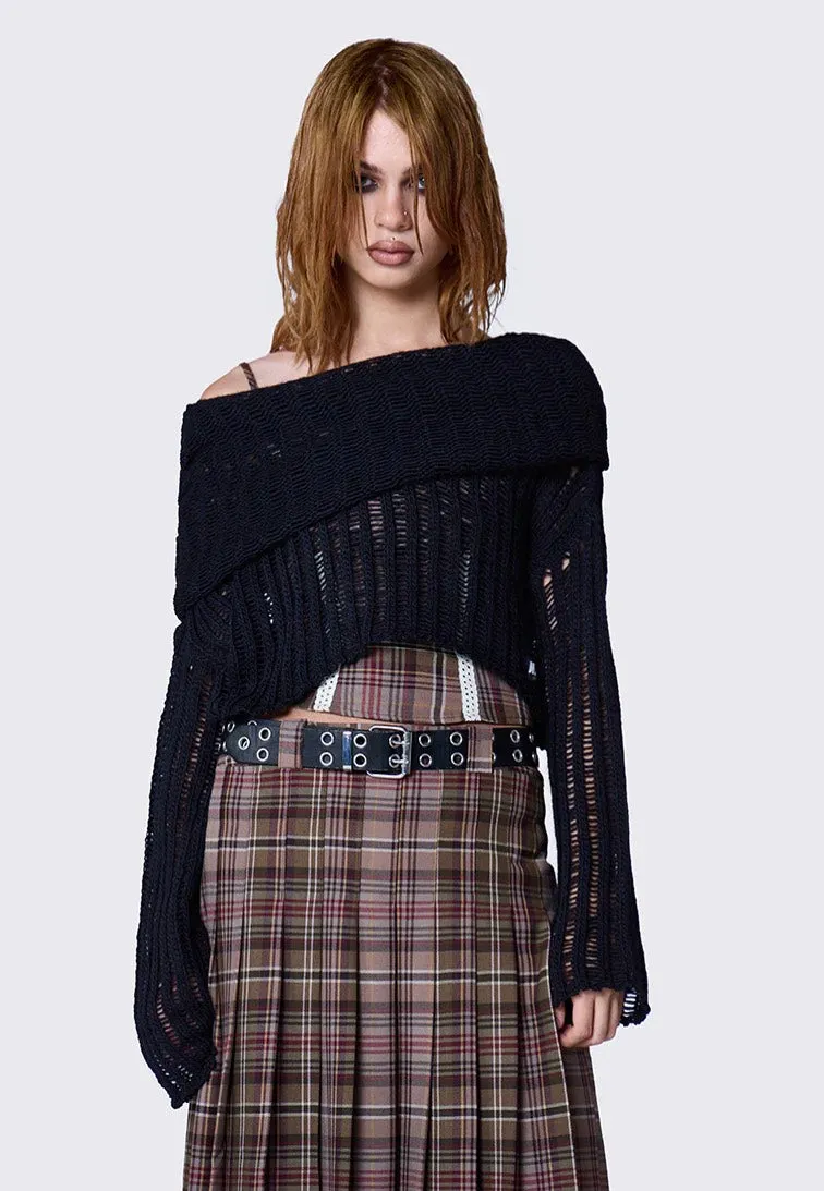 Impericon Dexie Hooded Crop Pullover Schwarz