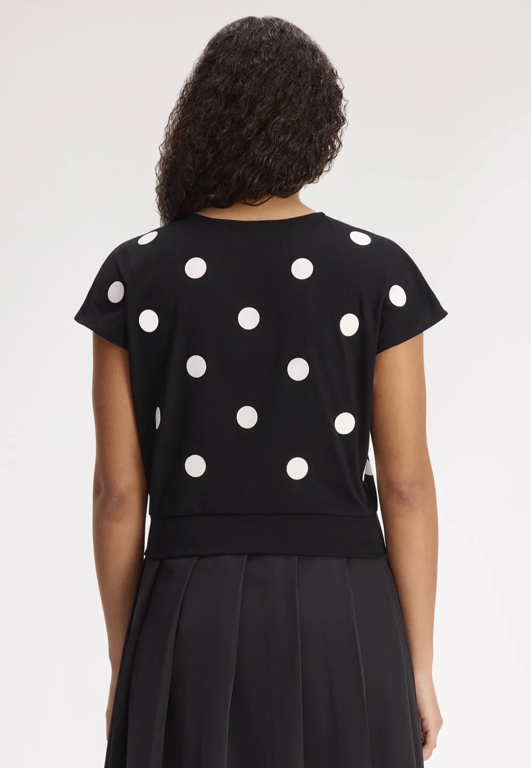 Impericon Flocked Polka Dot Oberteil Black Jersey