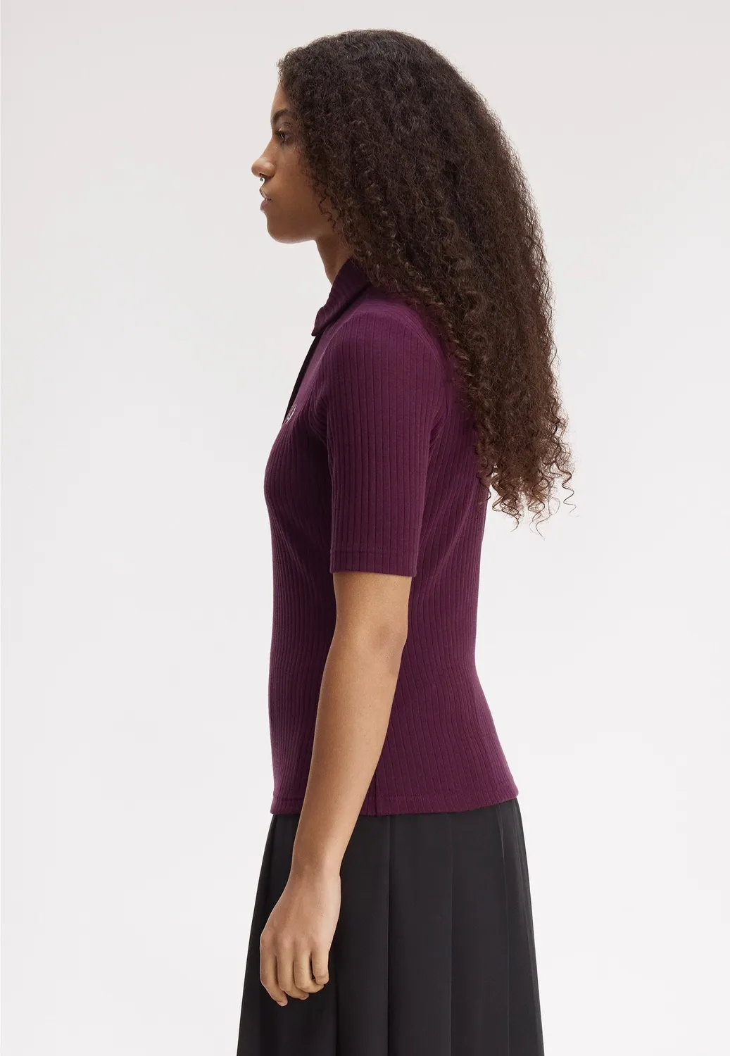 Impericon Wide Rib Plum Polo kurzarm plum Damen