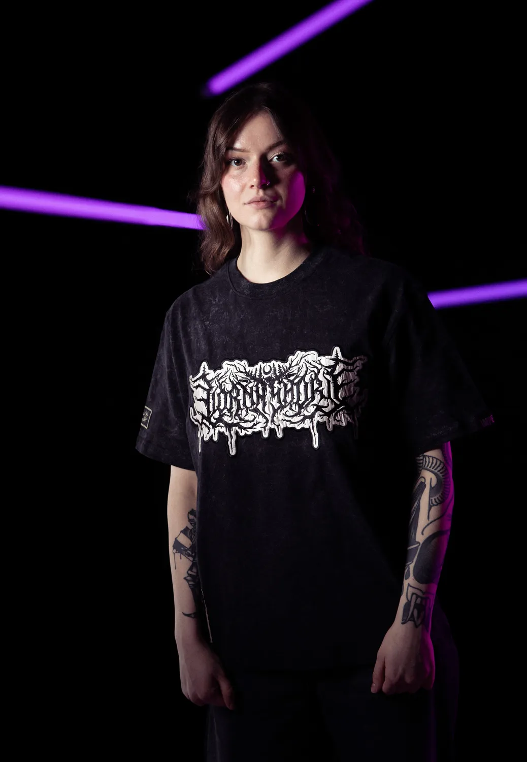 Impericon Logo Acid Wash Premium T-Shirt schwarz