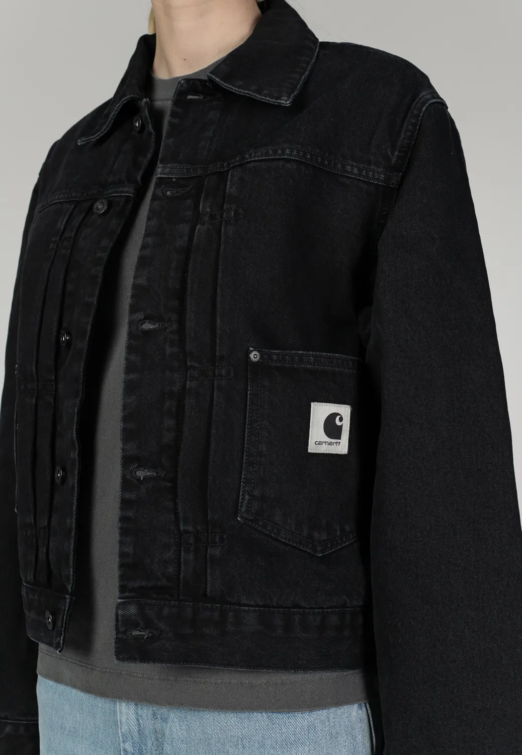 Impericon Belmar Stone Washed Black Jacke Damen