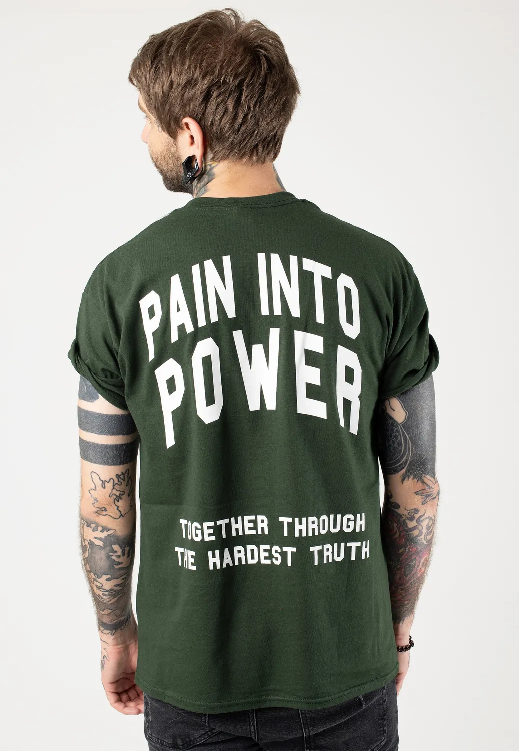 Impericon Pain Into Power T-Shirt forest green