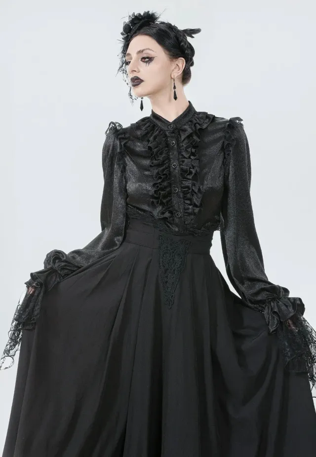Impericon Gothic Nun Pleated Rock schwarz XS Plissee