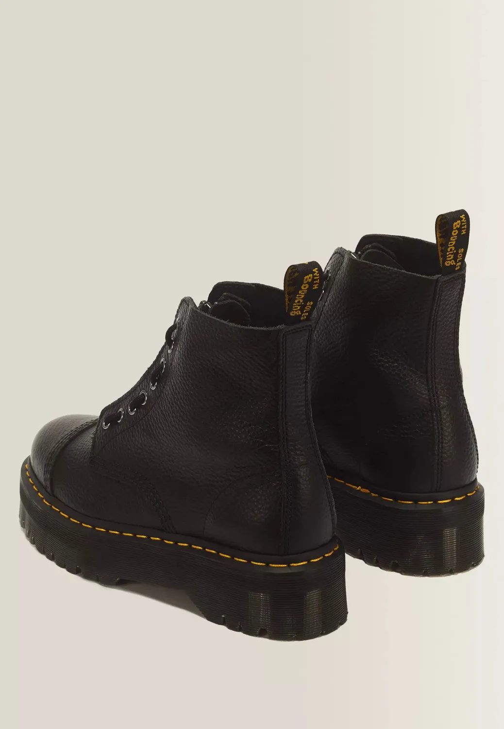 Impericon Sinclair Milled Nappa Black Boots Schwarz Leder