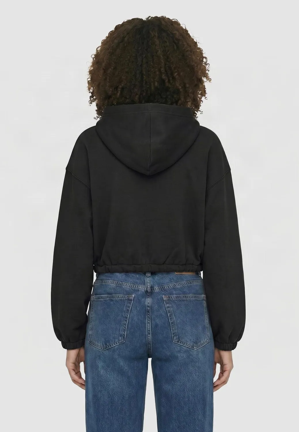 Impericon Ladies Fluffy Cropped Black Zipper Sweatjacke