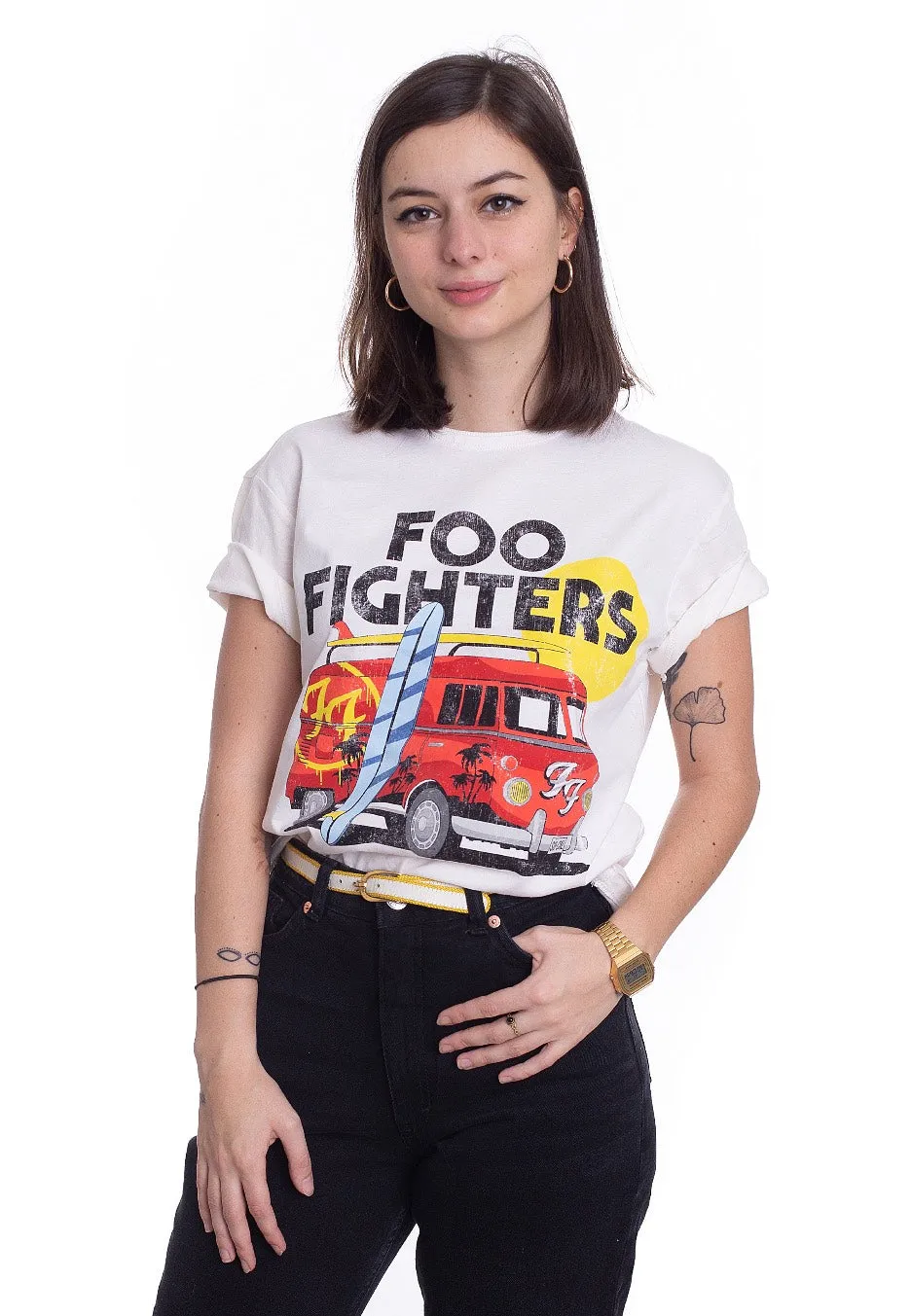 Impericon Camper Van Vintage White T-Shirt beige