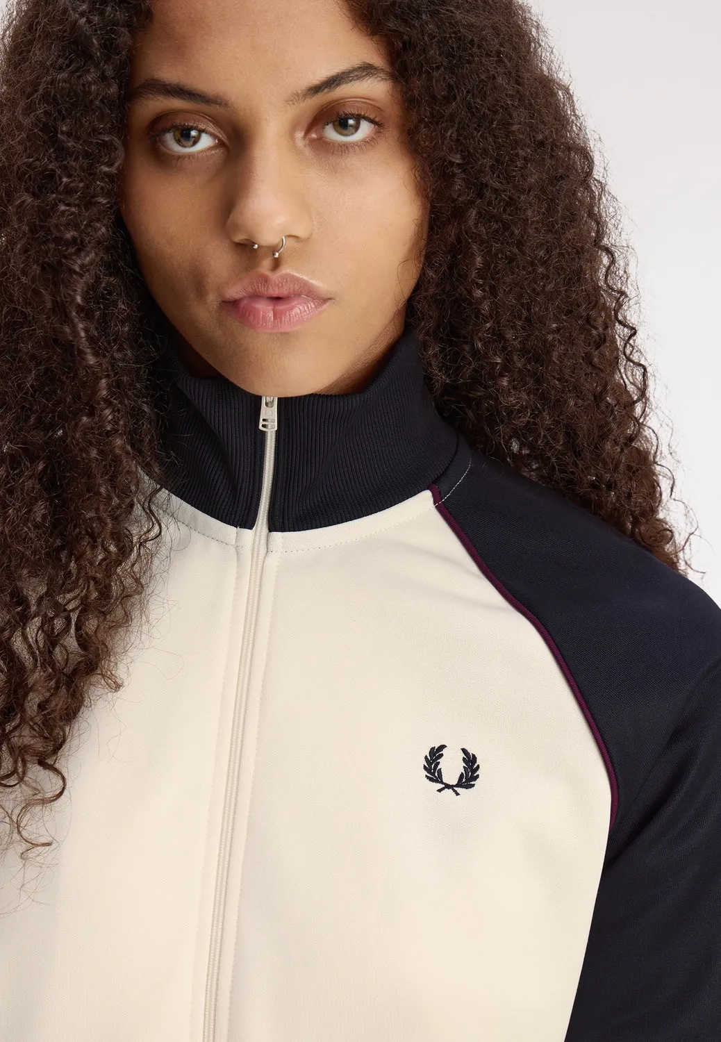 Impericon Colour Block Track Ecru Trainingsjacke beige