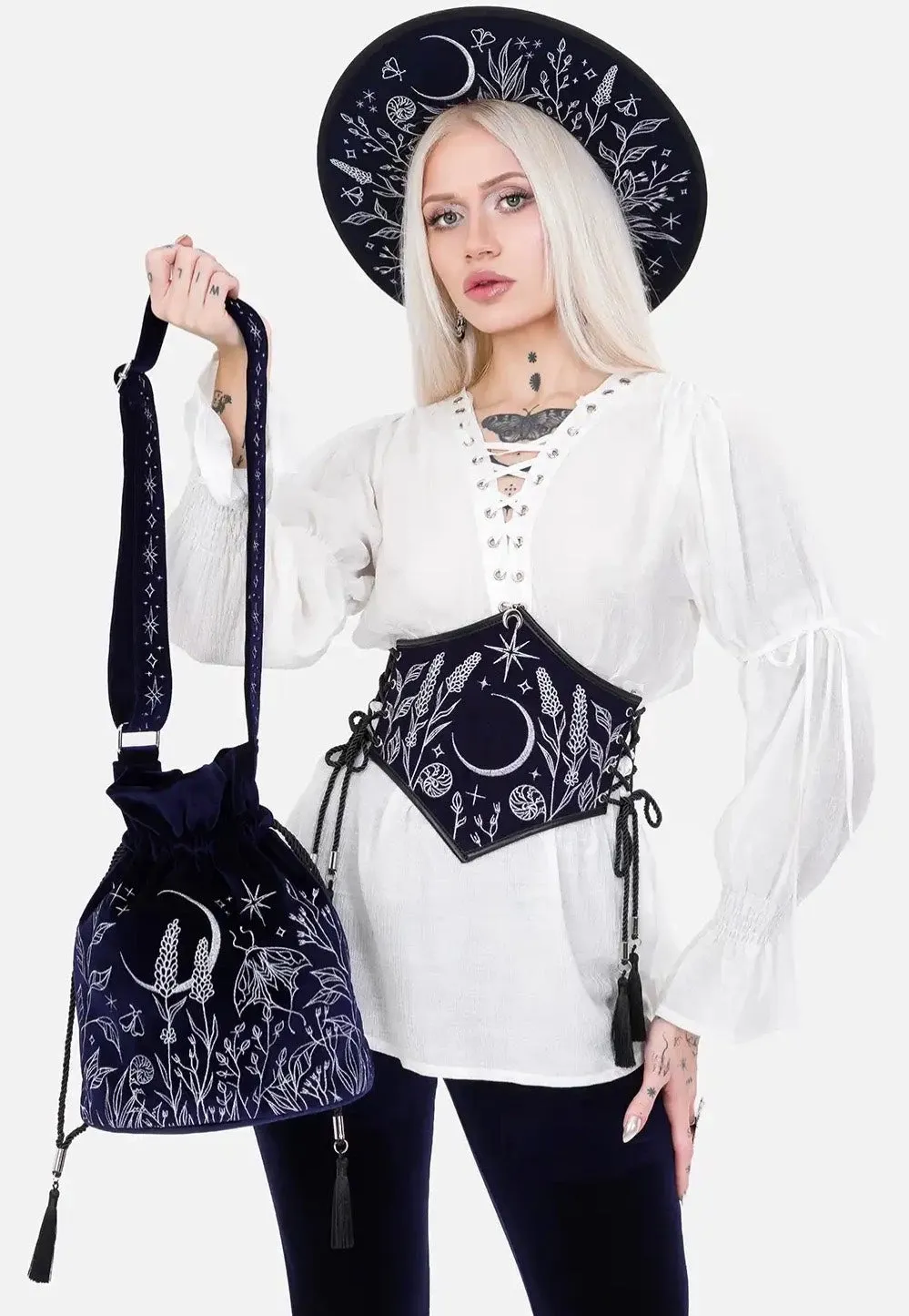 Impericon Celestial Corset Gürtel schwarz Suede