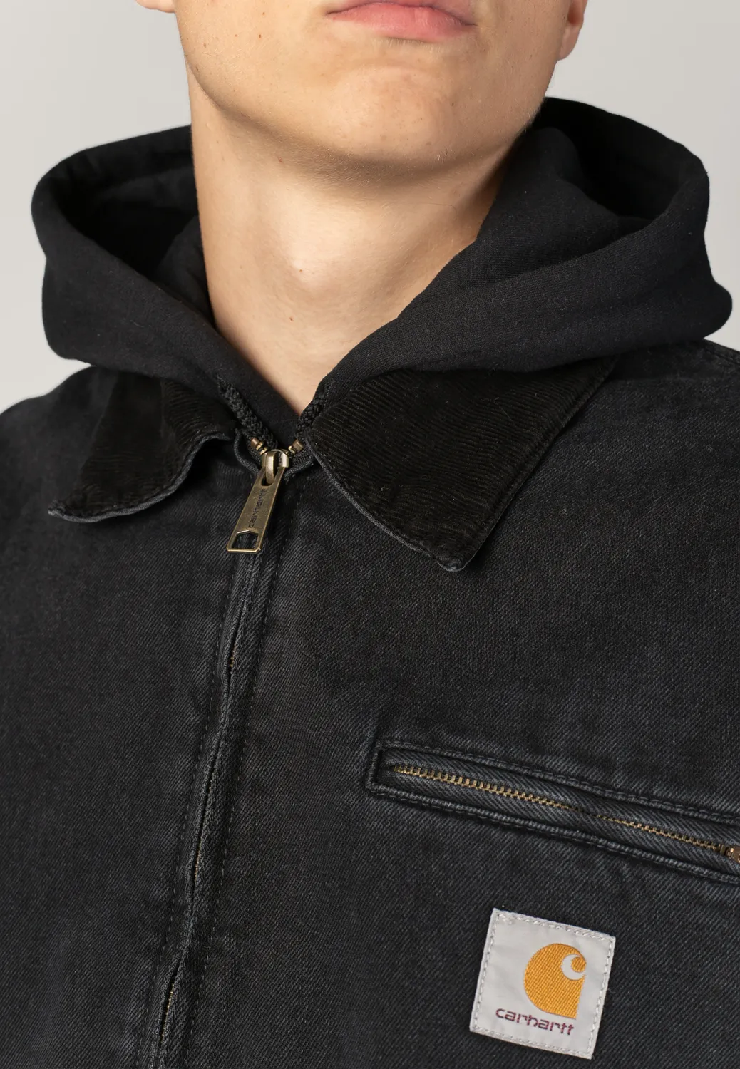 Impericon OG Detroit Stone Washed Black/Black Jacke Denim