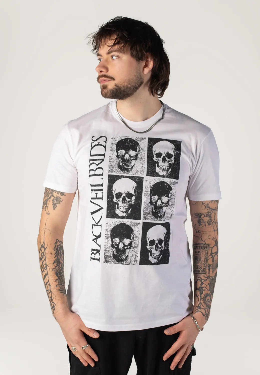 Impericon Skulls White T-Shirt weiß Nu Metal
