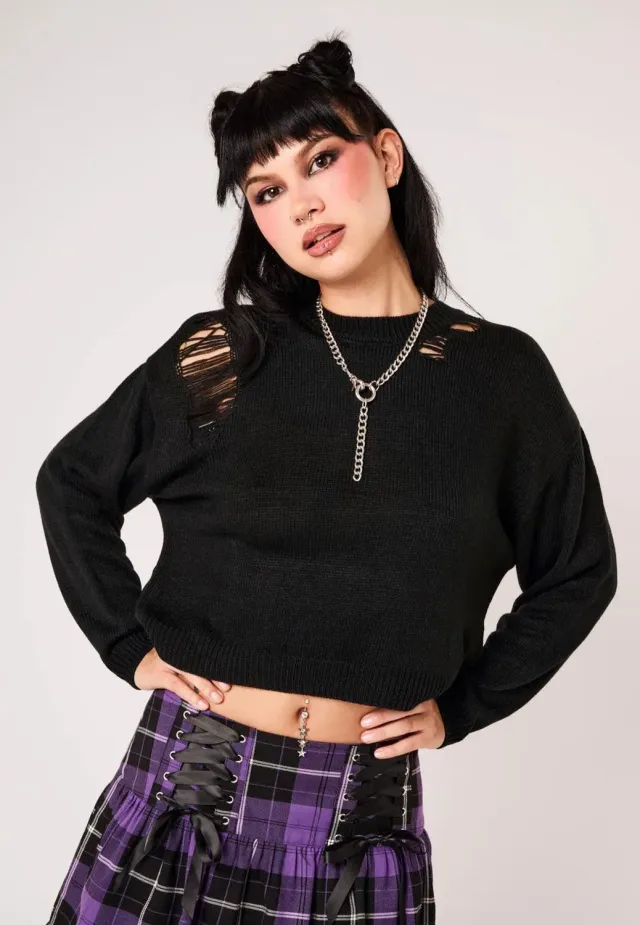 Impericon Holy Moly Black Pullover Schwarz Langarm