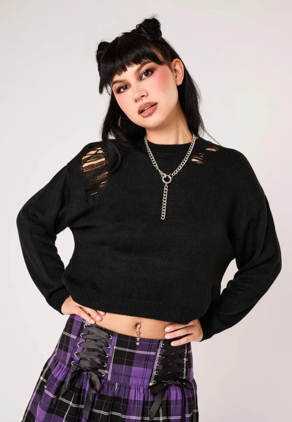 Impericon Holy Moly Black Pullover Schwarz Langarm