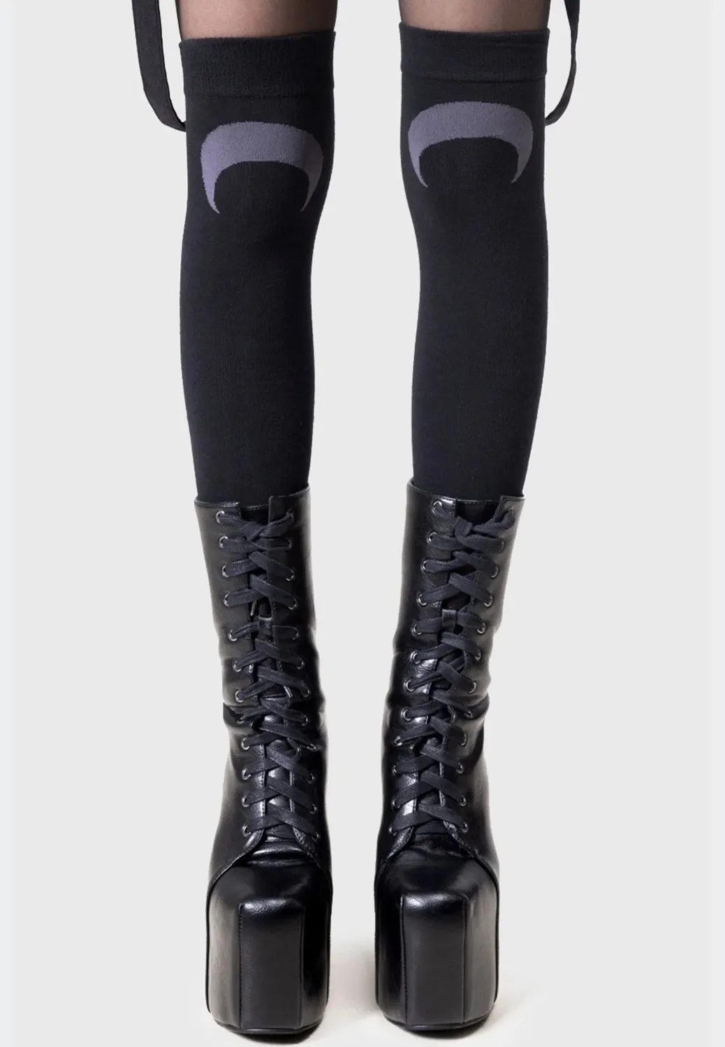 Impericon Lunaloom Knee High Socken schwarz Gothic