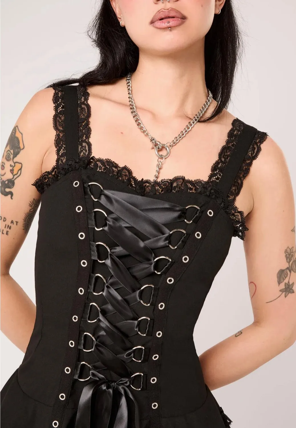 Impericon Harley Plain Black Kleid schwarz