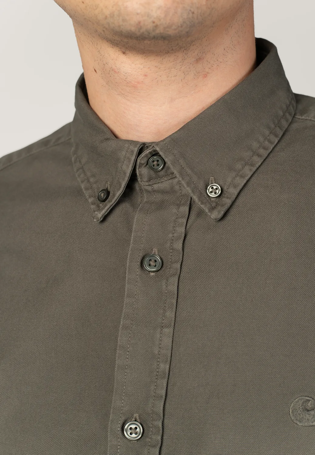 Impericon Bolton Garment Dyed Hemd Shungite grau Baumwolle