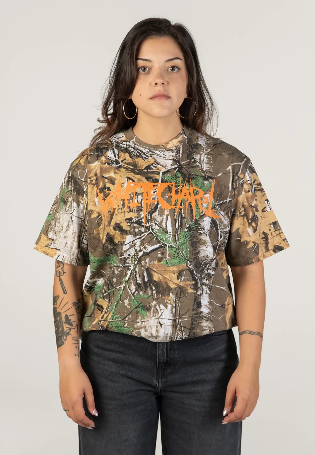 Impericon Logo Real Camo T-Shirt Grün Unisex